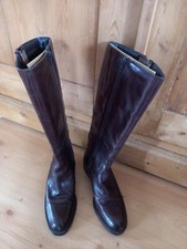 Stiefel Leder LEONE Damenstiefel Lederstiefel Schnallen braun Gr. 36 Neuwertig