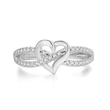 Zirkonia Ring Silber Herz Damen Unendlichkeit Frauen Geschenk Verlobung Liebe