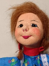 Dresdner Handpuppe Kasperpuppe Gretel mit Beinen 47 cm lang. Unbespielt