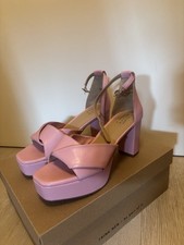 High Heels Rosa Leder Größe 40 Barbie Plateau  An Other A Sandalen BlockabsatzU2