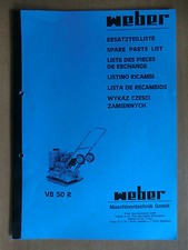 Ersatzteilliste Weber VB 50 R Verdichter Rüttelplatte Spare Parts List Listino 