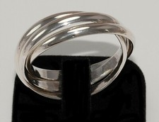 Sterling Silber 925 Dreierring beweglich 3 Ringe Wickelring 3x3mm auch vergoldet