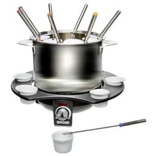 UNOLD FONDUE-ÉLÉGANCE - Fondue-Topf / Elektro-Wok - 1.5 Liter - schwarz/silber