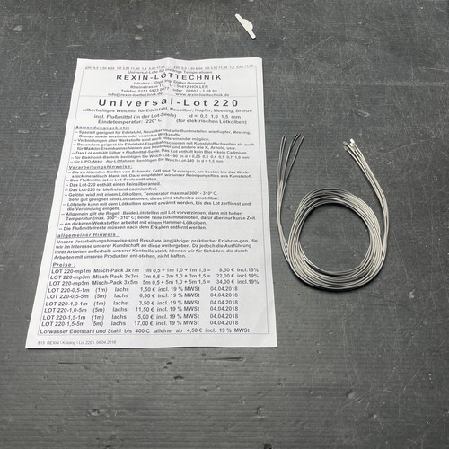 5mm rexin silberlot - x, 1,5mm