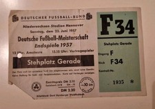Original Ticket Eintrittskarte Endspiel Deutsche Meisterschaft 1957 BVB - HSV