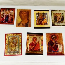7 Kunstkarten - Ikonen Malerei - Ältere Postkarten, vmtl 60er Jahre