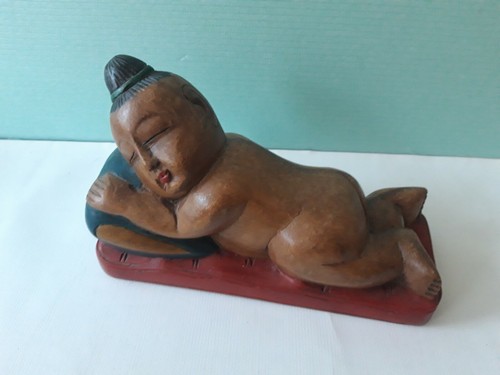 Holzfigur asiat buddha - holzfigur,
