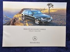 Mercedes E-Klasse, W 211, T-Modell, Preisliste 1.2003