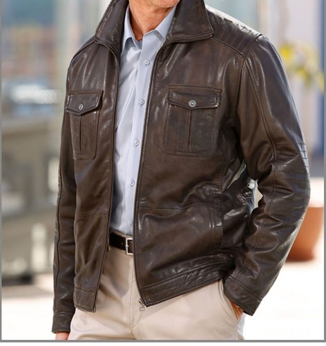 Lammnappa lederjacke braun - lederjacke, 46