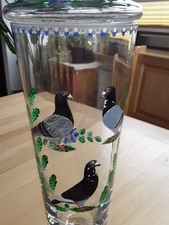 Sehr großer Pokal mit Brieftauben bemalt   ,  Höhe 48 cm
