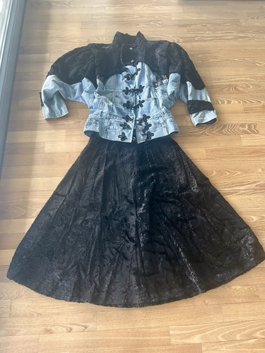 Jeansjacke mit rock upcycled - mit, rock,upcycled