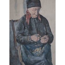 Frauenporträt Alte Frau beim