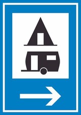Campingplatz rechts Schild