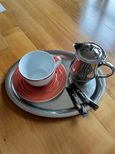 Tablett Serviertablett 06.7543.6040 Kaffe 29 x 22,5 cm OVAL WMF Cromargan Silber