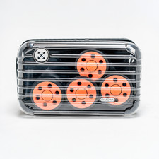 Off White x Rimowa - Amenity Kit  - 4 Rollen, orange + mischievous Beutel