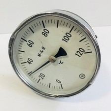 Einschraubthermometer 0-120 Grad mit Geber MAN Thermometer Oldtimer Bus LKW