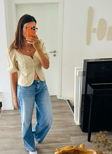 Damen bluse kurzarm - bluse, puffärmel