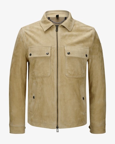 Beige cafe racer lederjacke - cafe,
