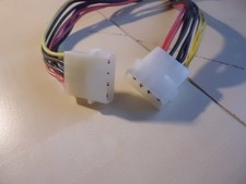Molex 4-Pin Strom Verteiler Netzteil Splitter Y Kabel Buchse auf 2x Stecker 15cm