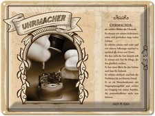 Blechschild 30x40 cm Uhrmacher