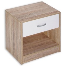 Nachttisch - Sonoma Eiche - weiß - 37x38 cm Nachttische Nachtschrank