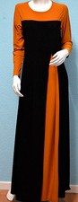 Islam Khimar Hijab Kleid Abaya schwarz-Goldgelb one size