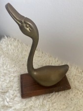 Vintage Messing Figur Schwan alt Deko 