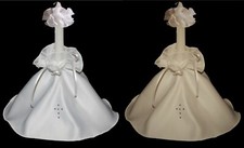 Kerzenrock + Tropfschutz weiß creme Strass Kreuz Kommunionkleid Anzug Taufe neu