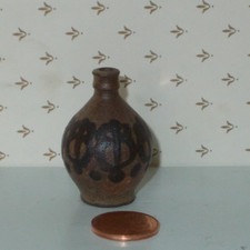 Keramik MINIATUR Vase Braun