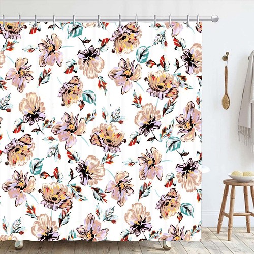 Duschvorhang mit blumen - duschvorhang, blumen,