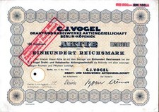 C. J. Vogel Draht- und Kabelwerke Aktiengesellschaft 1932 100 RM