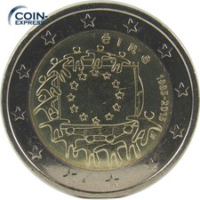 IRLAND 2 Euro Gedenkmünze 2015 30 Jahre Europaflagge EU Eire