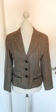 Blazer Jacke Zabaione braun rot Hahnentritt Muster Größe 38 Blazerjacke