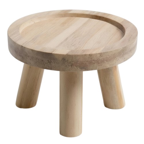 Holz blumen hocker rund - blumen, 3