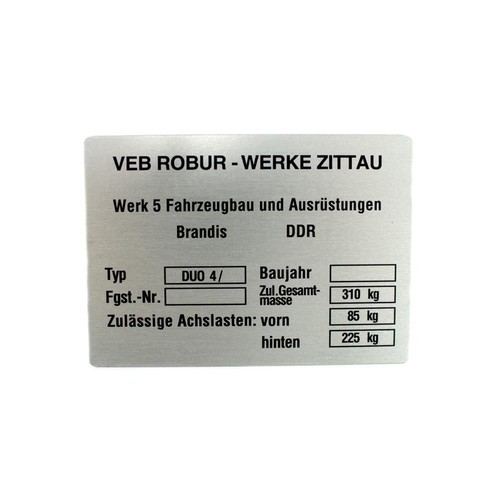 Typenschild pas simson - typenschild,
