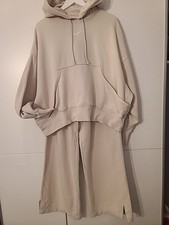 Nike Jogginhose Trainingshose Jogginganzug Beige weites Bein M