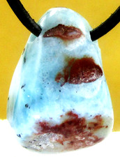 LARIMAR   A-Qualität  Freeform Anhänger TROMMELSTEIN  GEBOHRT Heilstein Nr.69