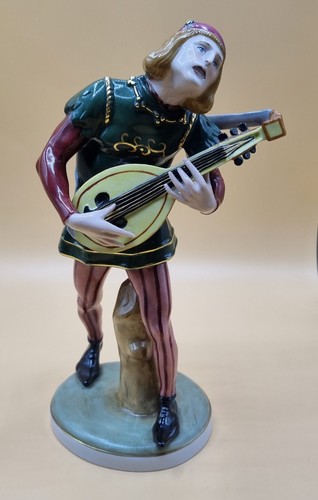 Porzellanfigur lautenspieler - porzellanfigur,