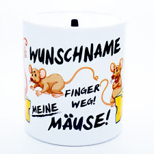 Mäuse Spardose mit Namen Geschenk Teenager Jungen Mädchen Kinder Einschulung
