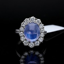 Sternsaphir Diamanten Ring