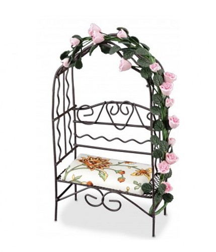 Puppenhaus braune laube bench - puppenhaus,