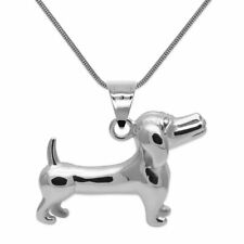 Kettenanhänger Dackel Kette 50 cm Edelstahl Hund Dog Haustier Dachshund silbern