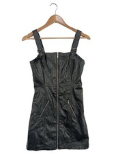 H&M DIVIDED Kunstlederkleid Damen Kleid Gr. DE 36 schwarz extravaganter Stil