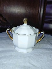 Porzellan Zuckerdose - weiß