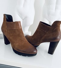 Paul Green🤎Stiefelette High Heel Echtes Leder Wildleder Cognac 42 Neu!!