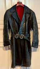 Original Vintage deutscher schwerer Ledermantel 40-50iger Jahre
