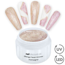 UV LED Effekt Gel Pastell Glimmer SET Farb Color Nagel Glitzer NailArt pink gold
