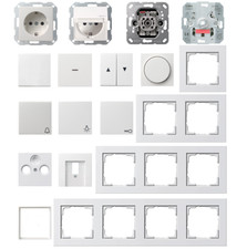 Gira E2 / System 55 reinweiß SEIDENMATT Rahmen Steckdose Schalter Wippe -Ausw.