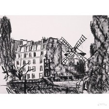 LAMBERT MARIA WINTERSBERGER KOHLEZEICHNUNG MOULIN ROUGE PARIS UNIKAT VP: 6000€*