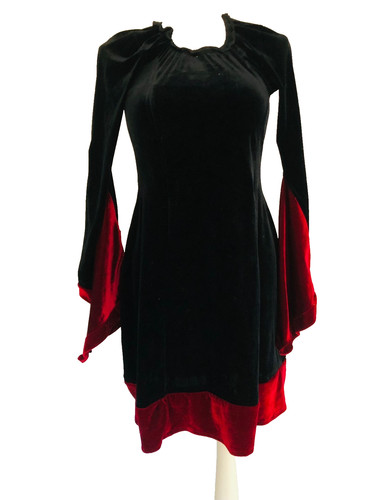 Samtkleid schwarz rot - gr.,